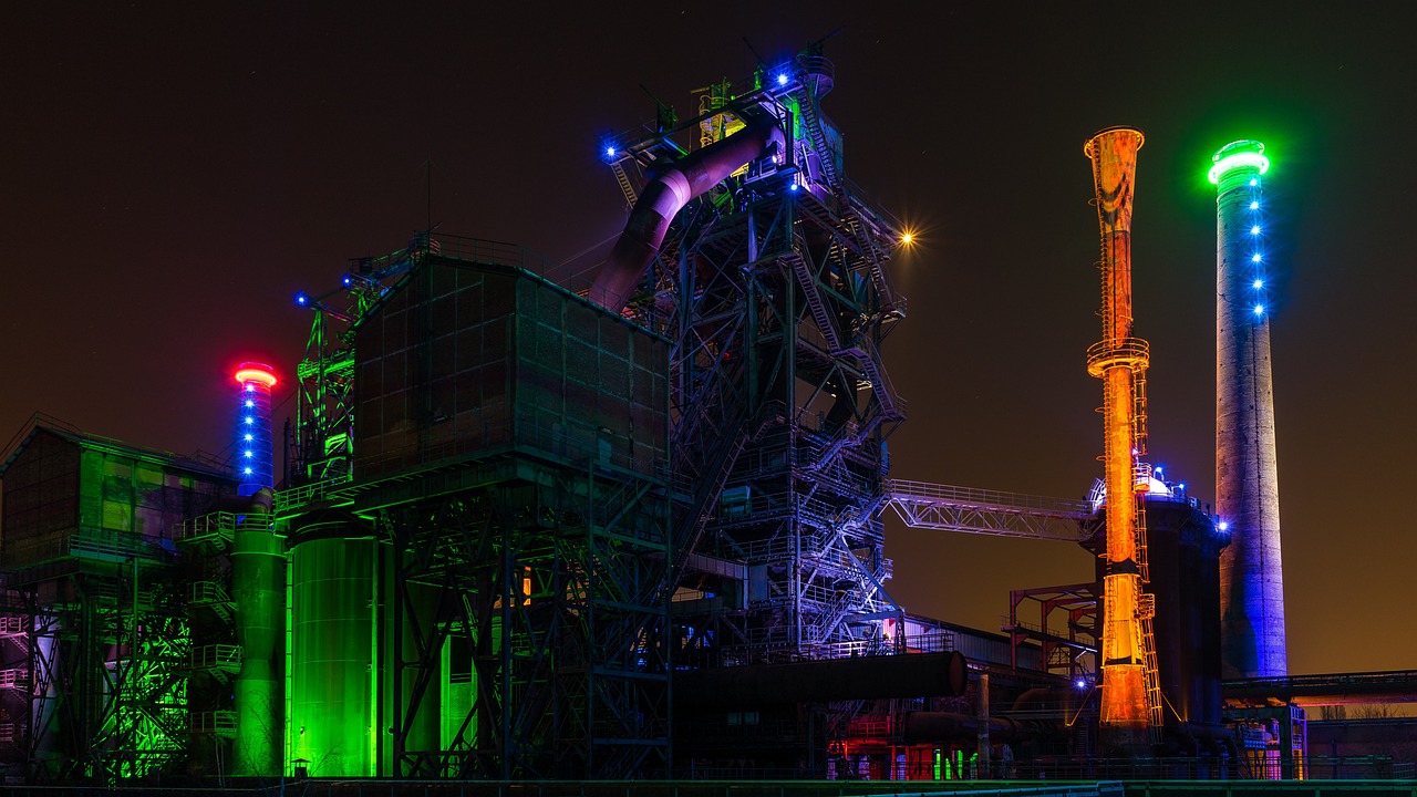 Landschaftspark Duisburg-Nord bei Nacht